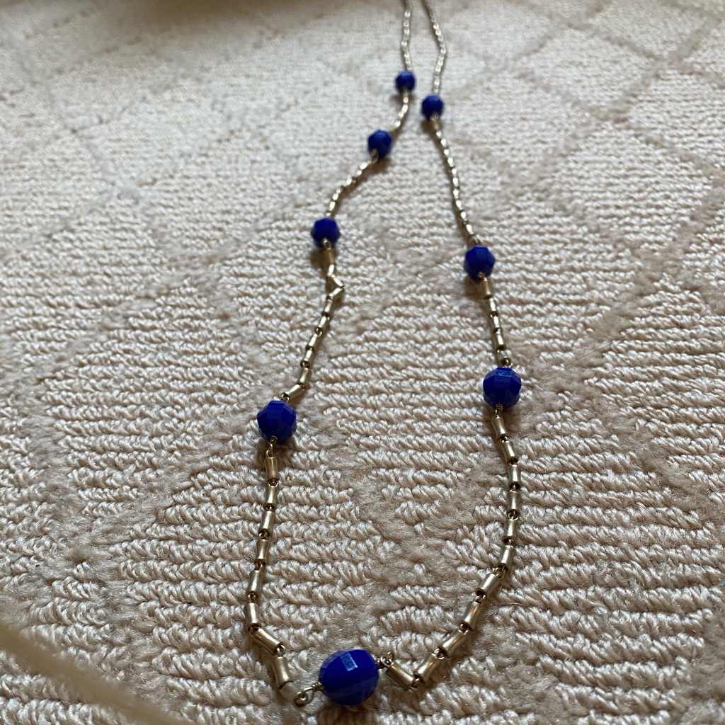 Jcrew Gold And Royal Blue Necklace 12$